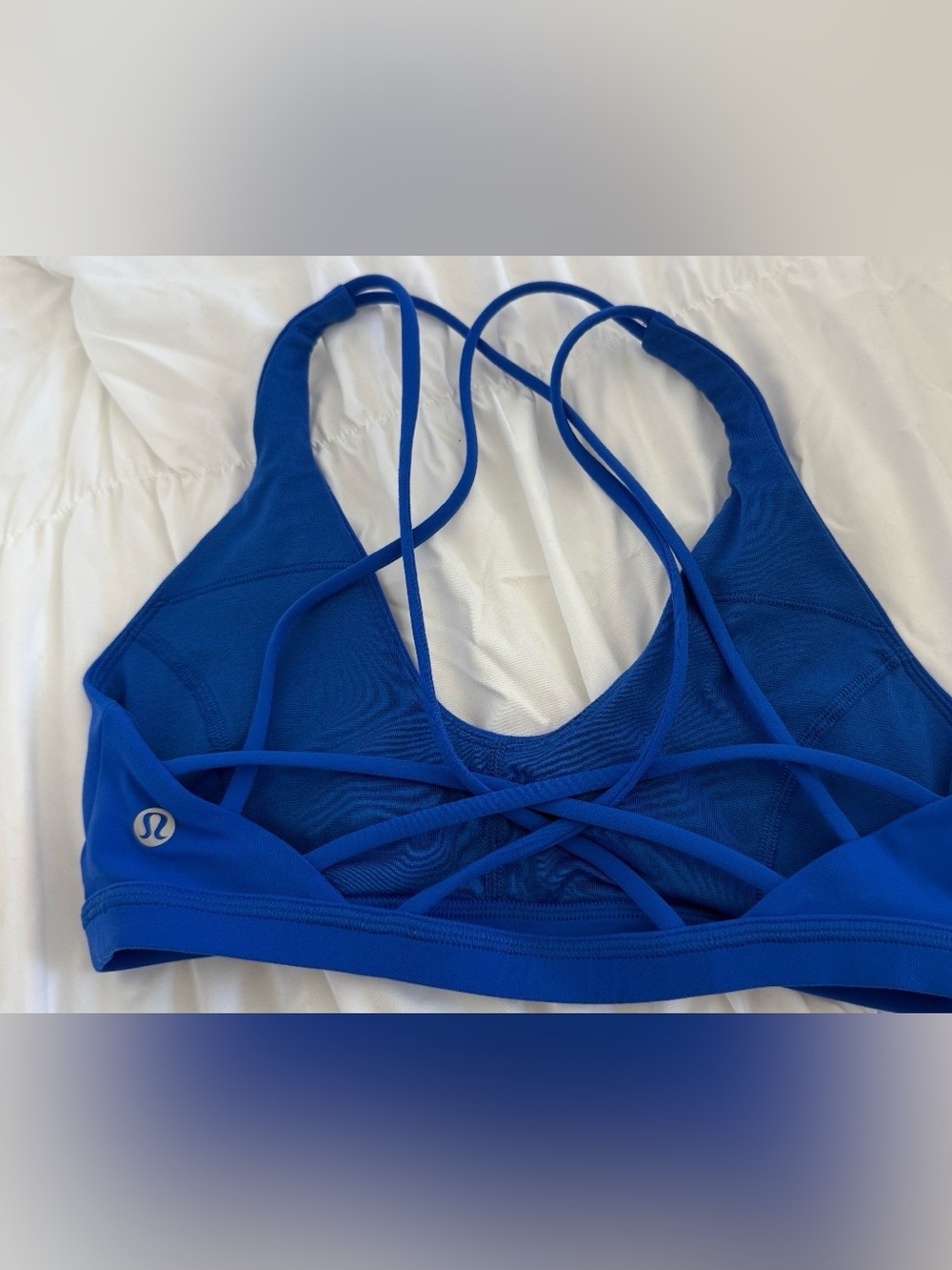 Lululemon Nulu Strappy Scoop-Neck Bra Light Support, A/B Cup Cerulean Blue sz 6